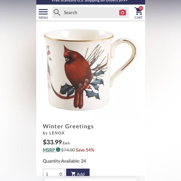 Lenox Fine Bone China Cardinal Mug by Catherine McClung - Picture 9 of 9